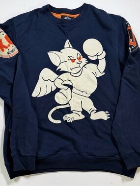 Vintage 10 Deep Rare Varsity Crewneck Sweatshirt 2XL Embroidered Patches